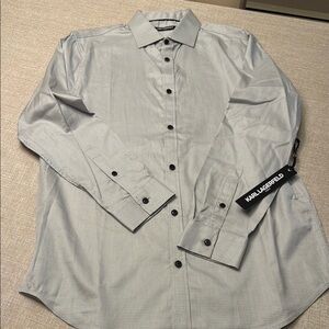 Karl Lagerfeld- Men’s Slim Fit Gray Dress Shirt / NWT